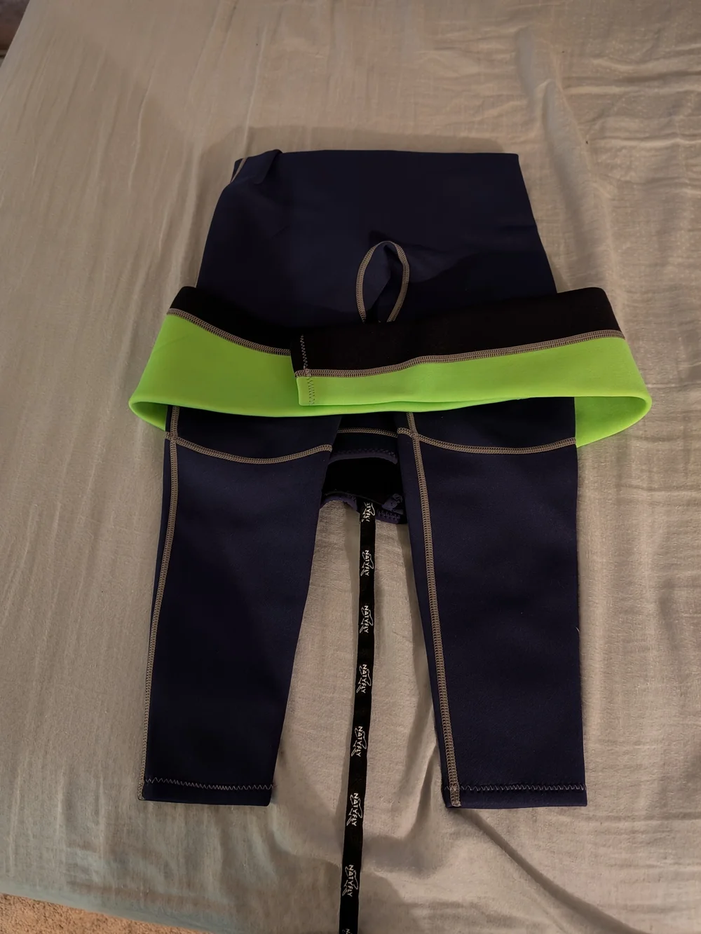 Kids' Navy and Neon Green Full-Body Swim Rashguard